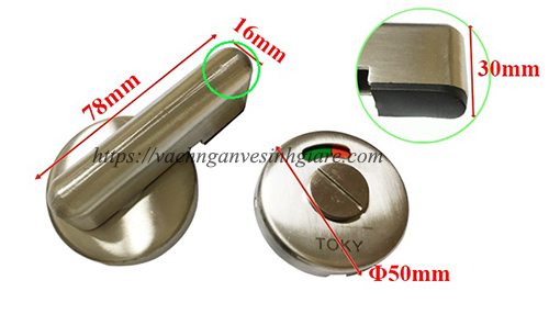 Kích thước khóa vách ngăn vệ sinh inox 304 đen