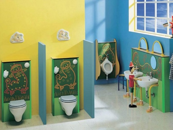 Hình ảnh trang trí nhà vệ sinh mầm non đẹp, thân thiện với bé